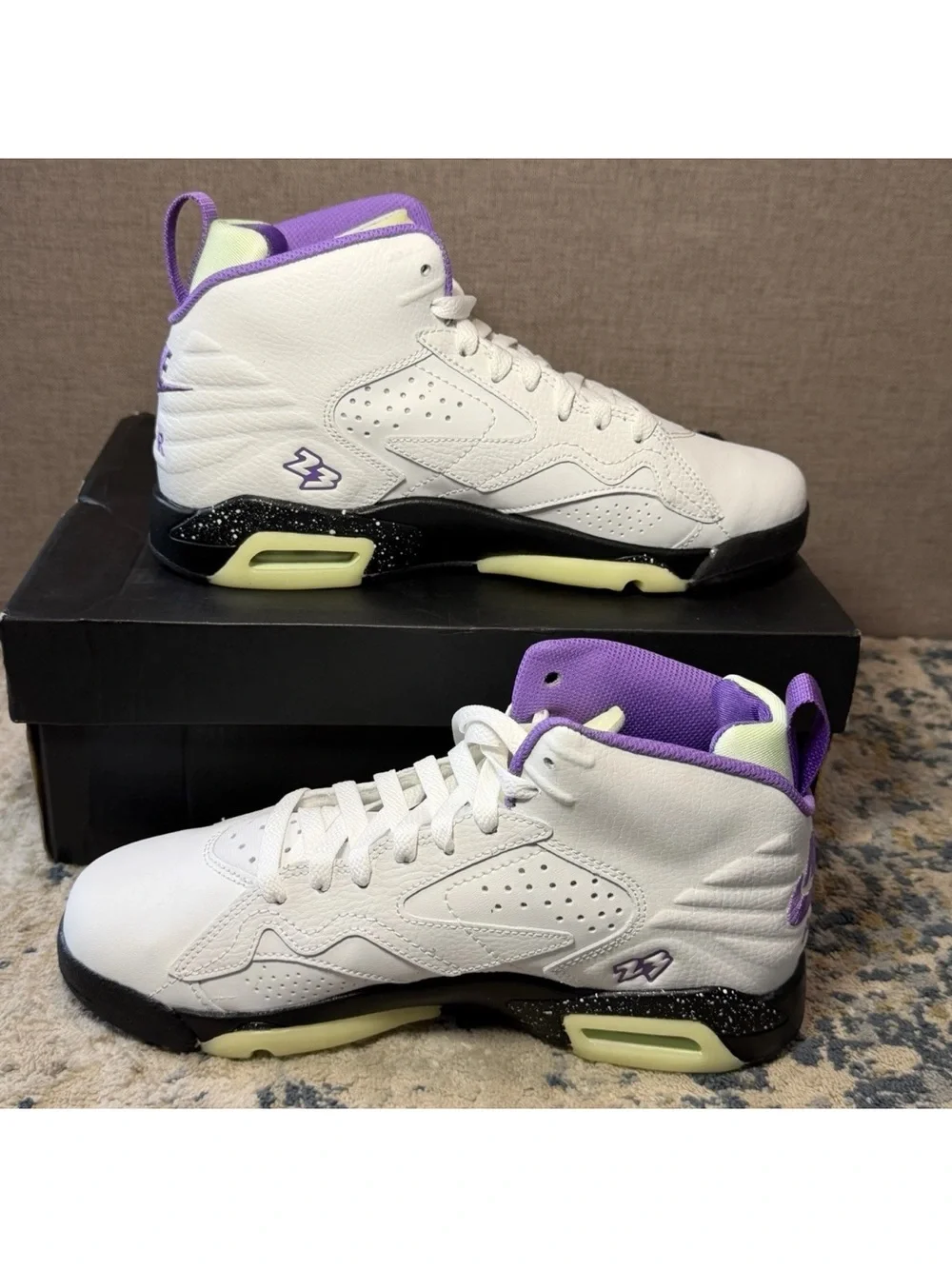 Nike Jordan MVP GS Size 6Y Shoes Raspberry White Black Purple NIB DZ5577 109